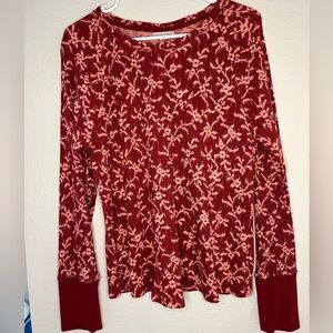 Floral Red Women's Top